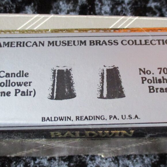 Vtg NIB BALDWIN BRASS American Museum Collection Candle Follower 1 Pair #7069 - Picture 1 of 3